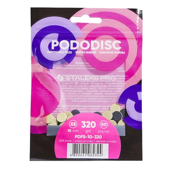 Vervangende pads op een zachte ondergrond voor PODODISC STALEKS PRO XS 320 grit (50 stuks) - Фото №1