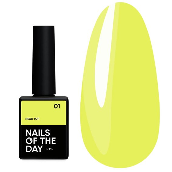 Топ NAILSOFTHEDAY Neon top 01 желтый, 10 ml - Фото №1