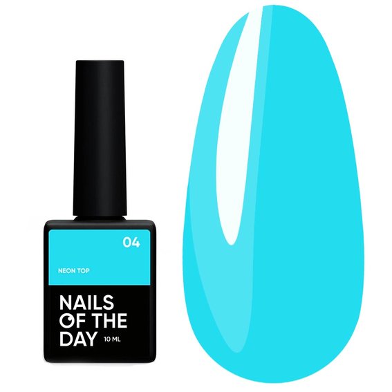 Top NAILSOFTHEDAY Neon top 04 blau, 10 ml - Фото №1