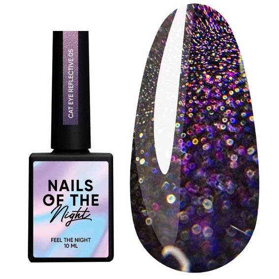 NAILSOFTHENIGHT Cat eye Reflective 05 paarse hybride nagellak, 10 ml - Фото №1