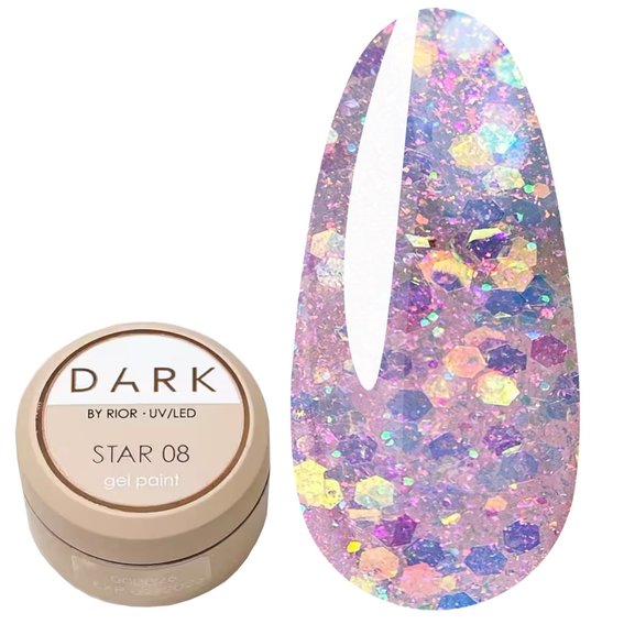 Гель Dark Star gel polish 08 розовый 5 г - Фото №1