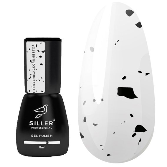 Siller Black Crumbs Hybrid Top №01 zonder plaklaag met UV-filters met kruimels 8 ml (u0000010592) - Фото №1