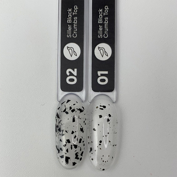 Siller Black Crumbs Hybrid Top №02 zonder plaklaag met UV-filters met kruimels 8 ml (u0000012747) - Фото №3