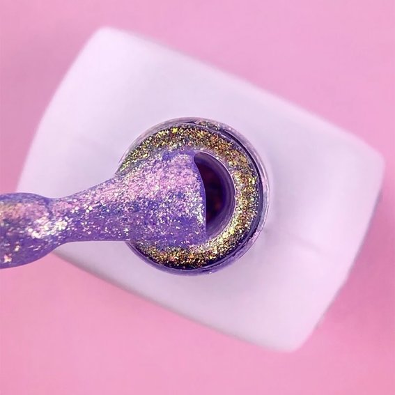 Gel polish LUNA №203 lavender with shimmer, rubbed effect 13 ml (047-2752-0553) - Фото №2