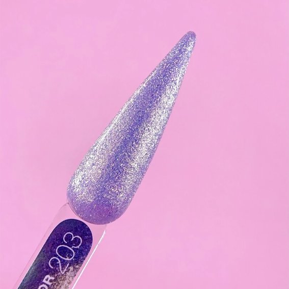 Gel polish LUNA №203 lavender with shimmer, rubbed effect 13 ml (047-2752-0553) - Фото №3