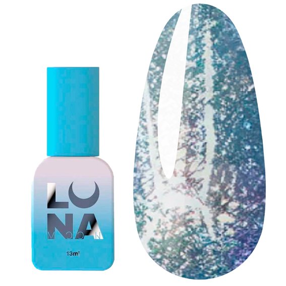 Gellack LUNA №205 blau mit Schimmer, mit Reibeeffekt 13 ml (047-2754-0555) - Фото №1