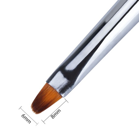 MollyLac Gel en Acryl Kwast, Zwart, Rond, Borstellengte 8mm - Фото №2
