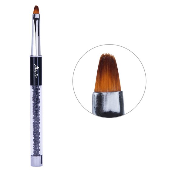 MollyLac Gel en Acryl Kwast, Zwart, Rond, Borstellengte 8mm - Фото №1