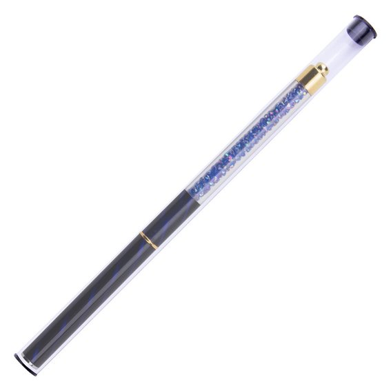 Illusion Line gelpenseel in paars met zirkonen, schuine borstelhaarlengte 6/8 mm. - Фото №5