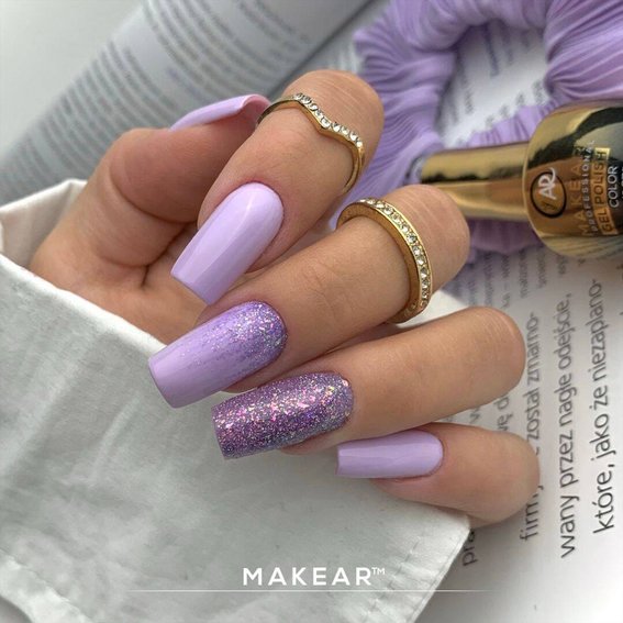 Gellack MAKEAR Diamond S46 hellviolett mit Glitzer 8 ml - Фото №2