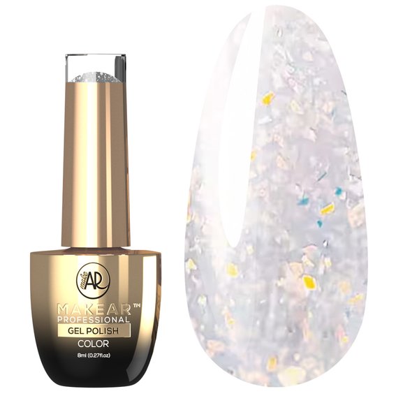MAKEAR Diamond S50 hybride nagellak melkachtig met glitter 8 ml - Фото №1