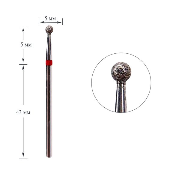 Diamant manicure snijder Donker №115 rode bal 050 - Фото №1