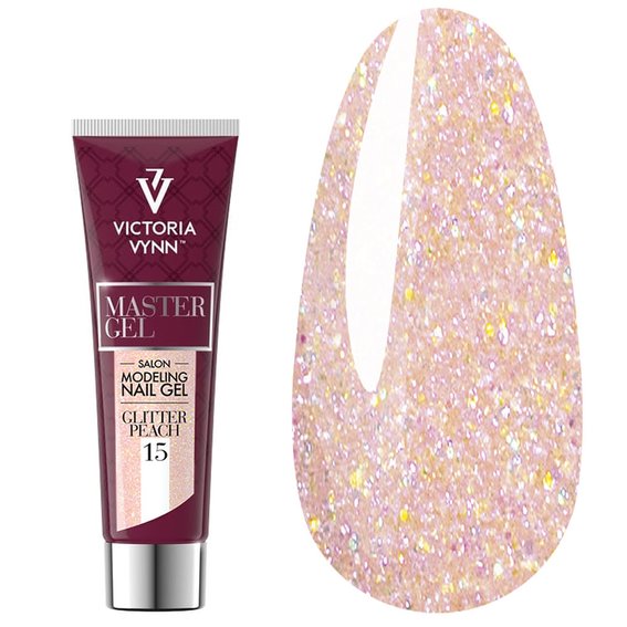 Acrylgel Victoria Vynn MASTER GEL 15 Glitter Peach 60 g - Фото №1
