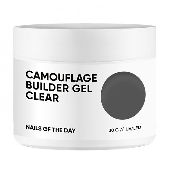Камуфляжный гель NAILSOFTHEDAY Camouflage builder gel Clear прозрачный 30 мл - Фото №1