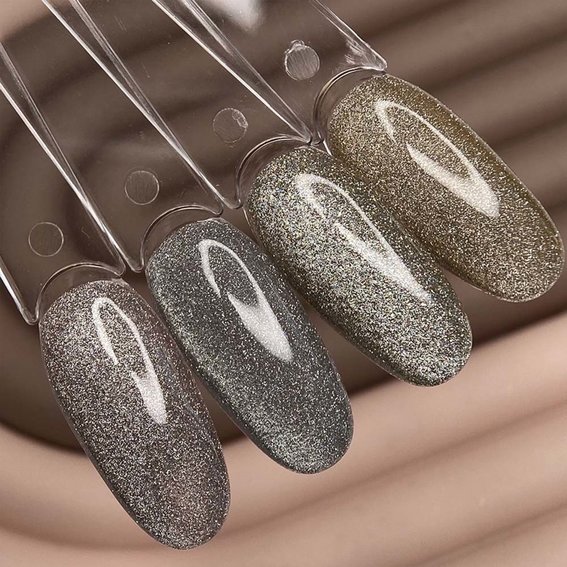 Gel polish DARK Night Cat 01 reflective cat eye gold 10 ml - Фото №4