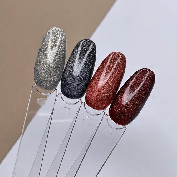 Gel polish DARK Night Cat 05 reflective cat eye silver 10 ml - Фото №4