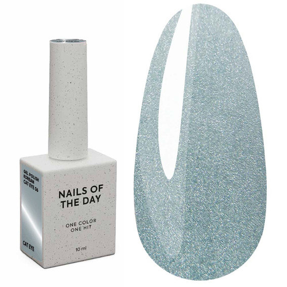 Gellack NAILSOFTHEDAY Korean Cat Eye 06 durchscheinend grau-blau 10 ml - Фото №1