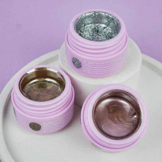 Гель-краска TUFI profi PREMIUM Gel Paint Platinum серебро 5 г (0311110) - Фото №5