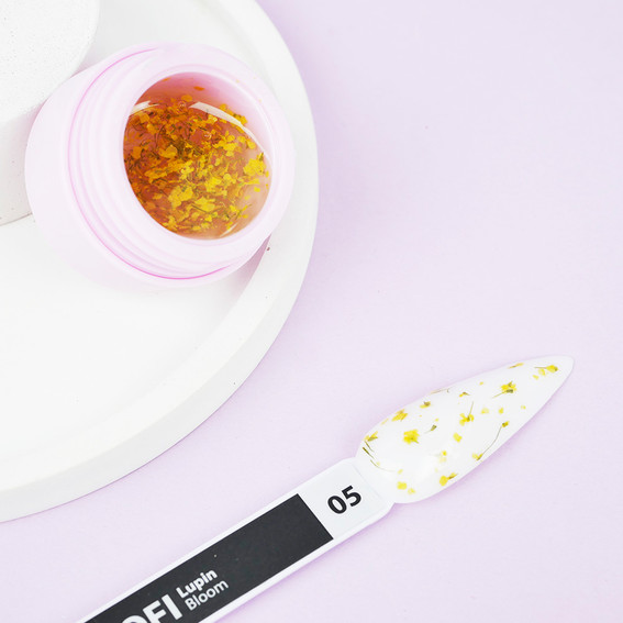 TUFI profi PREMIUM Bloom 05 hybride nagellak met gedroogde lupinebloemen 5ml (0311126) - Фото №5