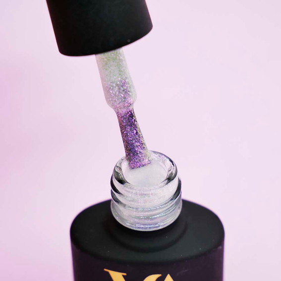VALERI Color Hybrid Varnish № 026 White Chameleon met glitter 6 ml (VA26) - Фото №2