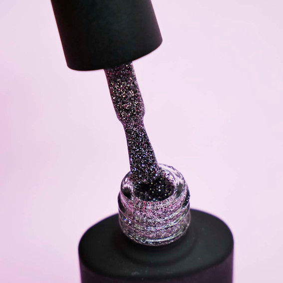 VALERI Flash № 02 zwart-zilver-roze hybride vernis 6 ml (VFl6-02) - Фото №2