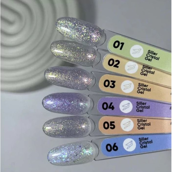 SILLER Cristal Gel №03 semi-transparant met veelkleurige deeltjes 15 ml - Фото №3