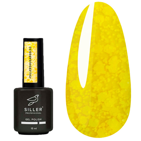 SILLER SUGAR hybride nagellak nr. 03 geel met glitter 15 ml (u0000017995) - Фото №1