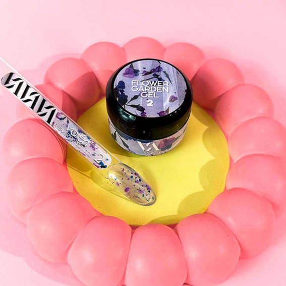 Гель с сухоцветом Valeri Flower Garden Gel №02 лилово-сиреневый с сухоцветами 5 мл (VFG5-2) - Фото №2
