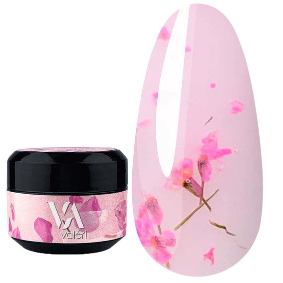 Гель с сухоцветом Valeri Flower Garden Gel №03 светло-розовый с сухоцветами 5 мл (VFG5-3) - Фото №1