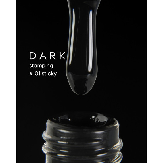 Лак для стемпинга DARK Stamping polish №01 черный STICKY 10 мл - Фото №2