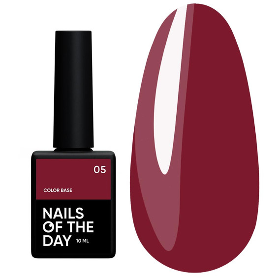 NAILSOFTHEDAY Base 05 donkerrood 10 ml - Фото №1