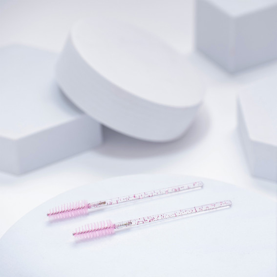 Wimpernbürste Aba Group rosa mit Glitzer 50 Stück - Фото №3
