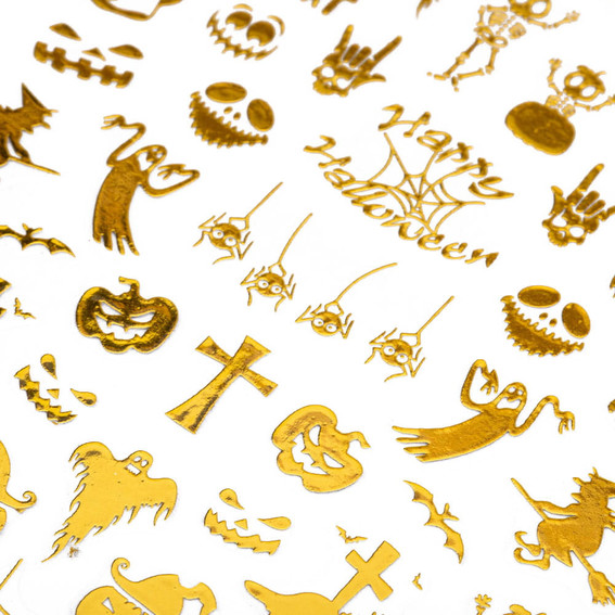 Nagelstickers dun zelfklevend halloween MS-C298 goud - Фото №2