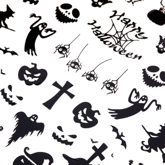Nagelstickers dun zelfklevend halloween MS-C298 zwart - Фото №2