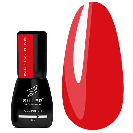 Siller EASY hybride lak nr. 015 One-ster gel polish eenfase donkerrood 8 ml (NF-00020725) - Фото №1