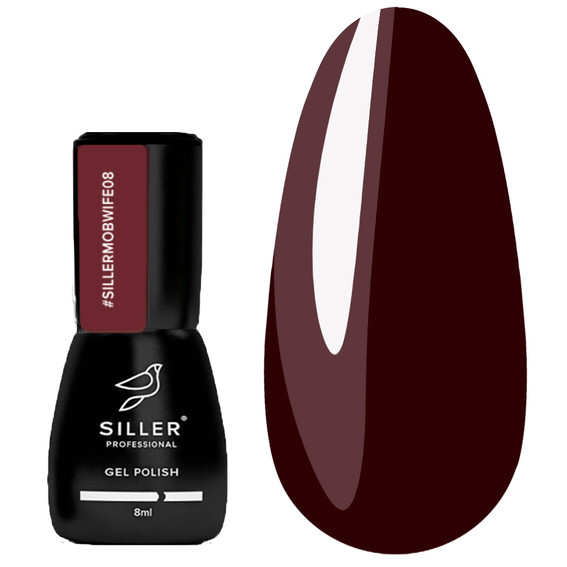 Siller Mob Wife hybride nagellak nr. 008 donker bordeauxrood 8 ml (NF-00020674) - Фото №1