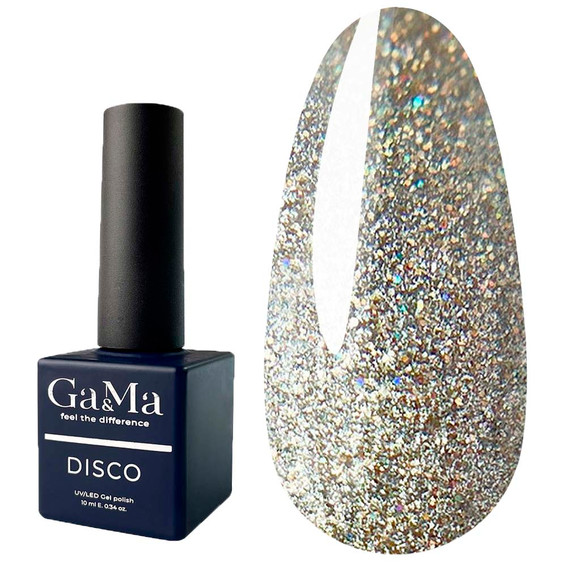 GA&amp;MA Disco Cat Hybrid Varnish №019 Reflecterend Zilver-Goud 10 ml (7702067) - Фото №1