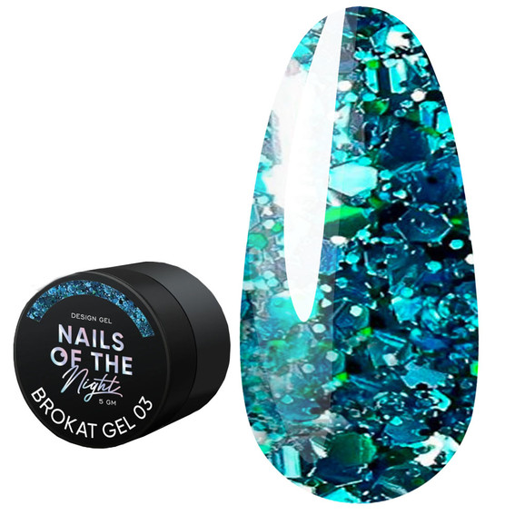 Гель NAILSOFTHENIGHT Brokat gel 03 изумрудный 5 г - Фото №1