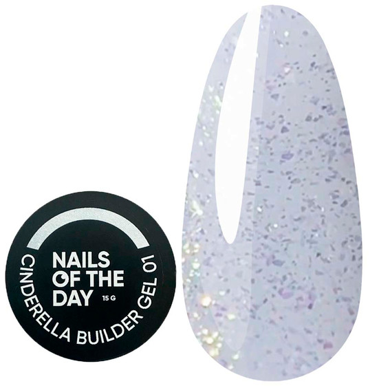Гель NAILSOFTHEDAY Cinderella builder gel 01 молочный с жемчужным переливом 15 г - Фото №1