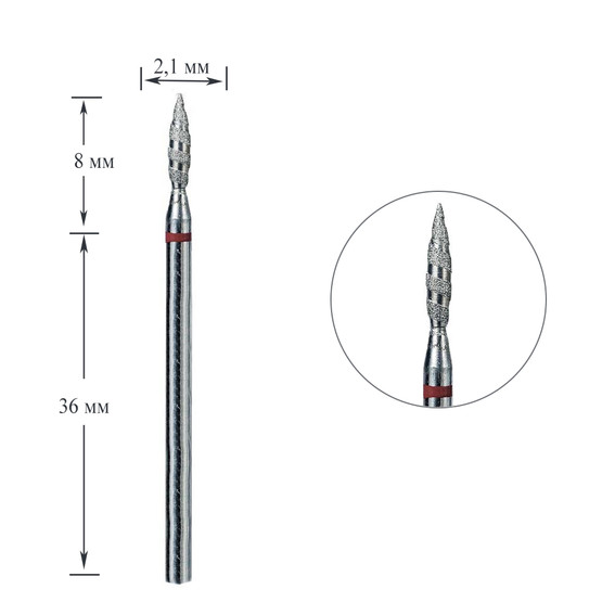 Diamantschneider TOUCH tornado scharf rot 2,1 mm (H0210SD-F) - Фото №1