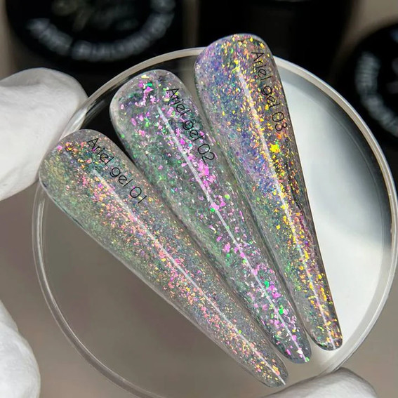 NAILSOFTHENIGHT Ariel Builder gel 02 met veelkleurige yuccablaadjes 15 ml - Фото №4