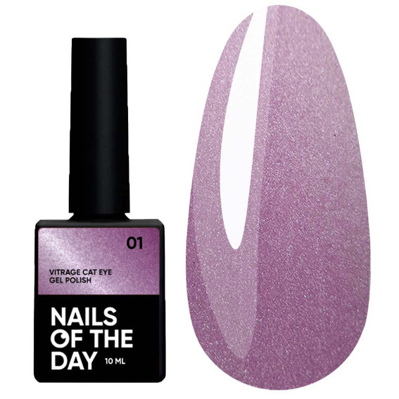 NAILSOFTHEDAY Vitrage Cat eye gel polish 01 - witrażowy lakier hybrydowy z efektem "kocie oko", 10 m - Фото №1