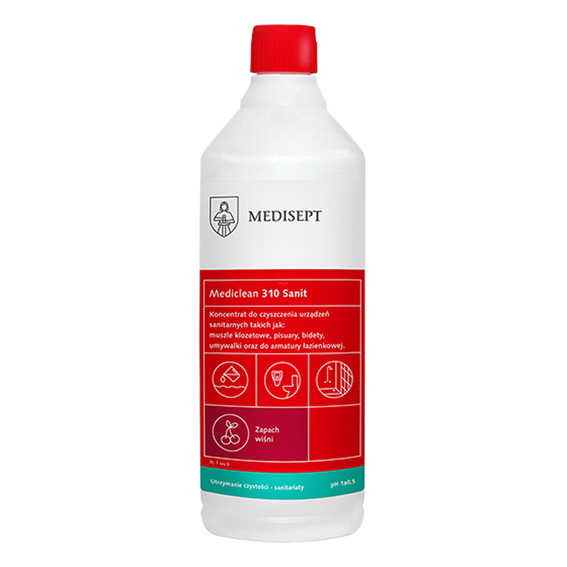 Средство для ежедневного мытья всех санитарных поверхностей Medisept MEDICLEAN MC310 Sanit Clean cherry 1 л