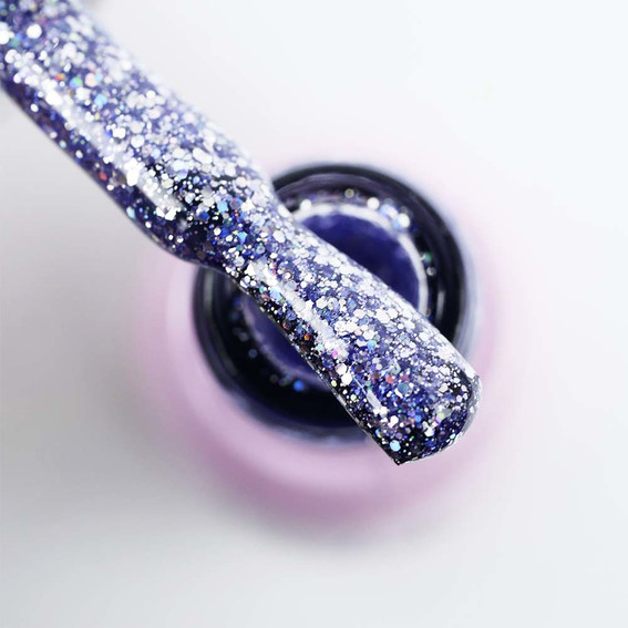 Toki-Toki Disco hybride nagellak № 003 paars met glitter 5 ml - Фото №2