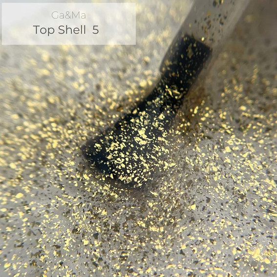 Top GA&MA Shell Top  №005 ohne Klebeschicht, mit UV-Filter und Goldfolienpartikeln 15 ml (7700528) - Фото №2