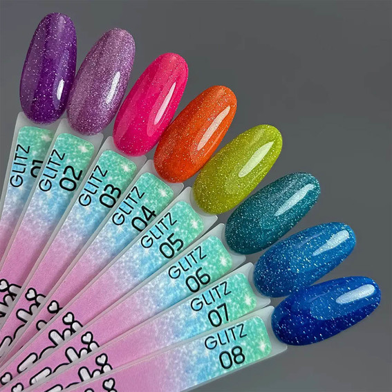 Toki-Toki Glitz GZ03 hybride nagellak reflecterend felroze 5 ml - Фото №3