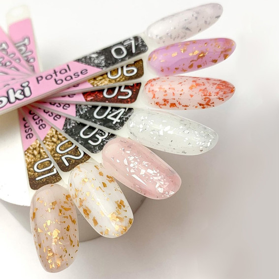 База Toki-Toki Potal 004 белый с серебряной поталью 5 мл - Фото №4