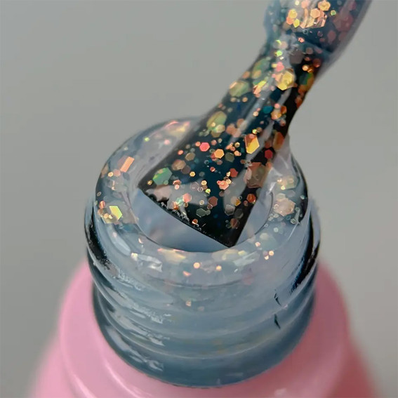 Gellack Toki-Toki Unicorn UN06 durchscheinend blau mit Glitzer 5 ml - Фото №2