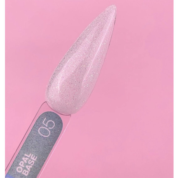 Base LUNA Opal Base №5 transparent mit weißem Glitter 13 ml - Фото №3