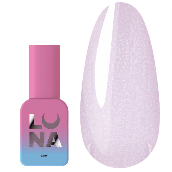 Base LUNA Opal Base №7 milchig lila mit Glitzer 13 ml - Фото №1